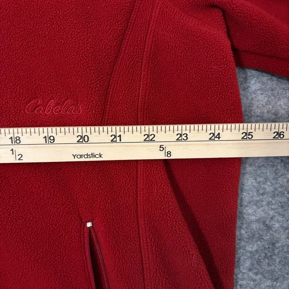 Cabelas Mens Polartec Fleece Jacket Red Full Zip Chest Pocket XL Outdoor Hiking - Picture 8 of 10